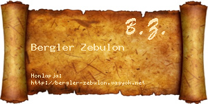 Bergler Zebulon névjegykártya